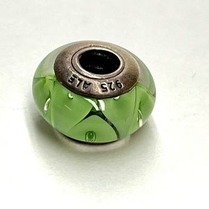 Pandora green glass Murano bead